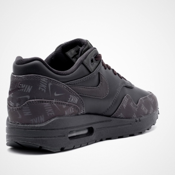 NEW Nike  Air Max 1 LX Black Purple Logo Print - Picture 3 of 8